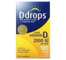 D Drops Жидкий витамин D3 2000 МЕ 017 жидких унций (5 мл)