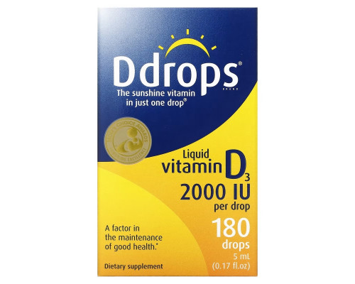 D Drops Жидкий витамин D3 2000 МЕ 017 жидких унций (5 мл) D Drops Жидкий витамин D3 2000 МЕ 017 жидких унций (5 мл)