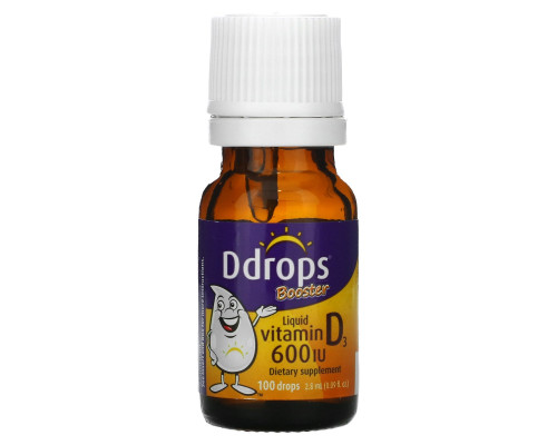 Ddrops, Booster, витамин D3 в жидкой форме, 600 МЕ, 2,8 мл (0,09 унций) Ddrops, Booster, витамин D3 в жидкой форме, 600 МЕ, 2,8 мл (0,09 унций)