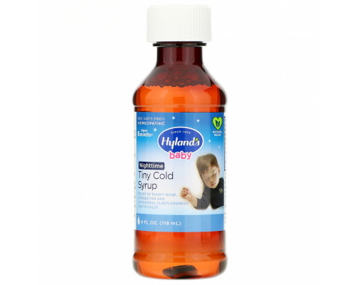 Hyland's Детский сироп от простуды Nighttime Tiny Cold Syrup 4 жидких унции (118 мл) Hyland's Детский сироп от простуды Nighttime Tiny Cold Syrup 4 жидких унции (118 мл)