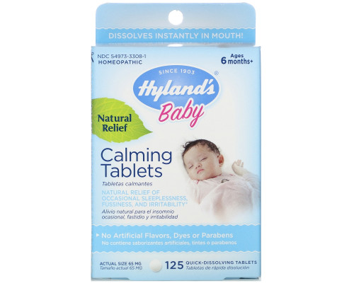 Hyland's, Baby, Calming Tablets, Ages 6 Months+, 125 Quick-Dissolving Tablets Hyland's, Baby, Calming Tablets, Ages 6 Months+, 125 Quick-Dissolving Tablets