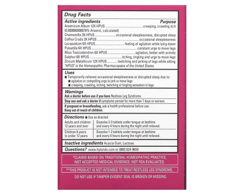 Hyland's, Restful Legs PM, 50 Quick-Dissolving Tablets Hyland's, Restful Legs PM, 50 Quick-Dissolving Tablets