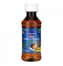 Hyland's, 4 Kids, Cold 'n Mucus Nighttime, Ages 2-12, 4 fl oz (118 ml)