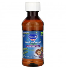 Hyland's, 4 Kids, Cold 'n Cough Nighttime, Ages 2-12, Natural Grape Flavor, 4 fl oz (118 ml)
