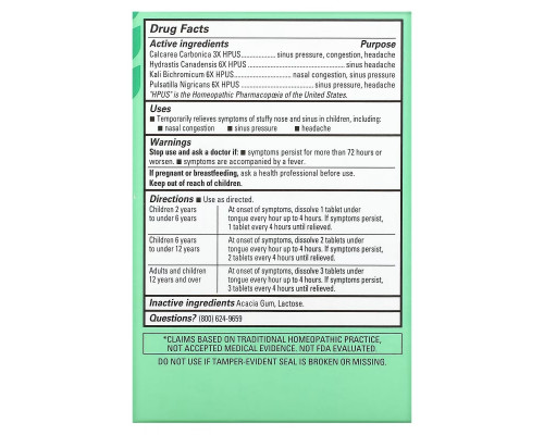 Hyland's, 4 Kids, Stuffy Nose and Sinus, 2-12 Years, 50 Quick-Dissolving Tablets Hyland's, 4 Kids, Stuffy Nose and Sinus, 2-12 Years, 50 Quick-Dissolving Tablets