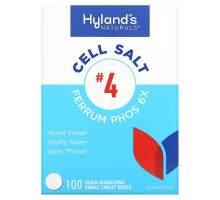 Hyland's, Cell Salt #4, Ferrum Phos 6X, 100 Quick-Dissolving Single Tablets