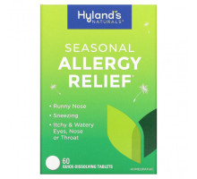 Травы и натуральные средства Hyland's Naturals, Seasonal Allergy Relief, 60 быстрорастворимых таблеток