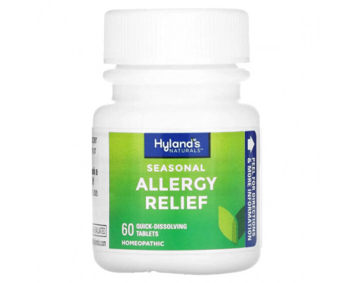 Травы и натуральные средства Hyland's Naturals, Seasonal Allergy Relief, 60 быстрорастворимых таблеток Травы и натуральные средства Hyland's Naturals, Seasonal Allergy Relief, 60 быстрорастворимых таблеток