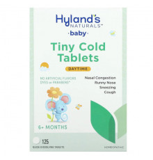 Детское здоровье Hyland's Naturals, для детей, от простуды, для дневной поддержки, от 6 месяцев, 125 быстрорастворимых таблеток