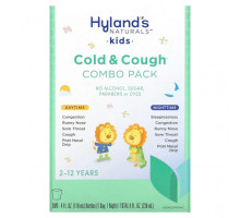 Детское здоровье Hyland's Naturals, набор средств от простуды и кашля для детей, для приема в дневное/ночное время, от 2 до 12 лет, 2 флакона по 118 мл (4 жидк. унции)