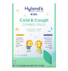 Детское здоровье Hyland's Naturals, набор средств от простуды и кашля для детей, для приема в дневное/ночное время, от 2 до 12 лет, 2 флакона по 118 мл (4 жидк. унции)