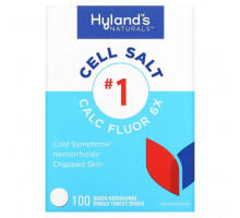 Травы и натуральные средства Hyland's Naturals, Cell Salt # 1, Calc Fluor 6X, 100 быстрорастворимых таблеток