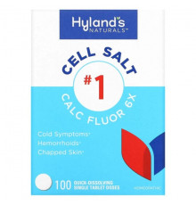 Травы и натуральные средства Hyland's Naturals, Cell Salt # 1, Calc Fluor 6X, 100 быстрорастворимых таблеток