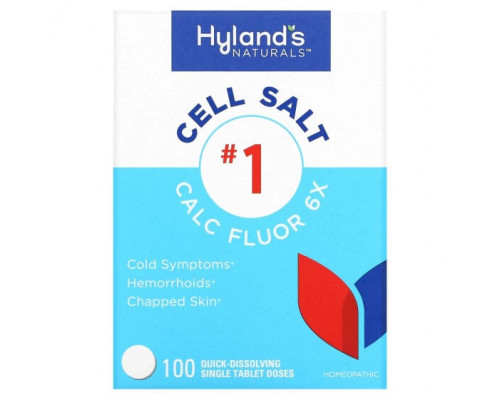Травы и натуральные средства Hyland's Naturals, Cell Salt # 1, Calc Fluor 6X, 100 быстрорастворимых таблеток Травы и натуральные средства Hyland's Naturals, Cell Salt # 1, Calc Fluor 6X, 100 быстрорастворимых таблеток