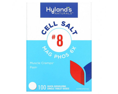 Магний Hyland's Naturals, Cell Salt # 8, Mag Phos 6X, 100 быстрорастворимых таблеток Магний Hyland's Naturals, Cell Salt # 8, Mag Phos 6X, 100 быстрорастворимых таблеток