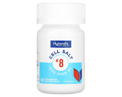 Магний Hyland's Naturals, Cell Salt # 8, Mag Phos 6X, 100 быстрорастворимых таблеток Магний Hyland's Naturals, Cell Salt # 8, Mag Phos 6X, 100 быстрорастворимых таблеток
