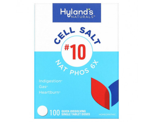 Травы и натуральные средства Hyland's Naturals, Cell Salt # 10, 100 быстрорастворимых отдельных таблеток Травы и натуральные средства Hyland's Naturals, Cell Salt # 10, 100 быстрорастворимых отдельных таблеток