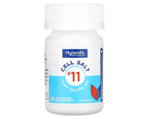 Травы и натуральные средства Hyland's Naturals, Cell Salt # 11, Nat Sulph 6X, быстрорастворимая одна таблетка Травы и натуральные средства Hyland's Naturals, Cell Salt # 11, Nat Sulph 6X, быстрорастворимая одна таблетка