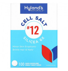 Травы и натуральные средства Hyland's Naturals, Cell Salt # 12, Silicea 6X, 100 быстрорастворимых таблеток