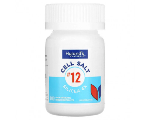 Травы и натуральные средства Hyland's Naturals, Cell Salt # 12, Silicea 6X, 100 быстрорастворимых таблеток Травы и натуральные средства Hyland's Naturals, Cell Salt # 12, Silicea 6X, 100 быстрорастворимых таблеток