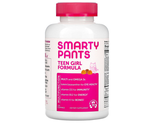 SmartyPants, Девчонка! Полный комплекс мультивитаминов, лимон-лайм, ягодный микс, кислое яблоко, 120 жевательных таблеток SmartyPants, Девчонка! Полный комплекс мультивитаминов, лимон-лайм, ягодный микс, кислое яблоко, 120 жевательных таблеток