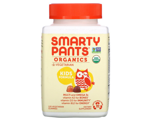 SmartyPants, Органический комплекс для детей, 120 вегетарианских жевательных таблеток SmartyPants, Органический комплекс для детей, 120 вегетарианских жевательных таблеток