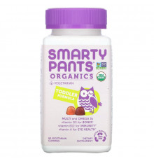 SmartyPants, Органический продукт, Полноценные витамины для малышей, 60 вегетарианских жевательных таблеток
