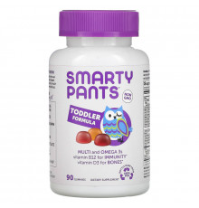SmartyPants, Toddler Complete, Multi and Omega 3s, Grape, Orange Creme and Blueberry, 90 Gummies