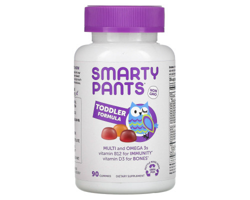 SmartyPants, Toddler Complete, Multi and Omega 3s, Grape, Orange Creme and Blueberry, 90 Gummies SmartyPants, Toddler Complete, Multi and Omega 3s, Grape, Orange Creme and Blueberry, 90 Gummies