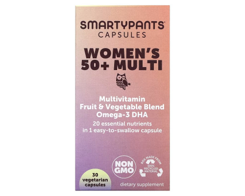 SmartyPants, Мультивитамины для женщин старше 50 лет, 30 вегетарианских капсул SmartyPants, Мультивитамины для женщин старше 50 лет, 30 вегетарианских капсул