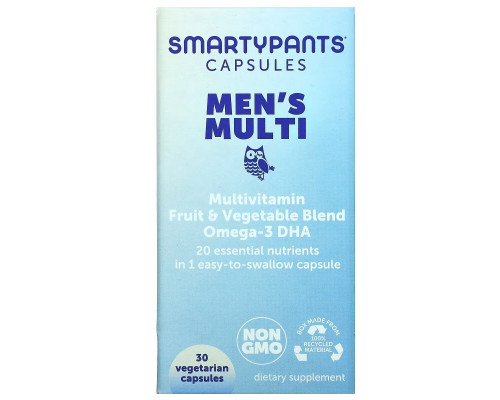 SmartyPants, Men's Multi, 30 Vegetarian Capsules SmartyPants, Men's Multi, 30 Vegetarian Capsules