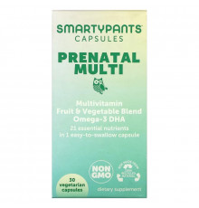 SmartyPants, Prenatal Multi, 30 вегетарианских капсул