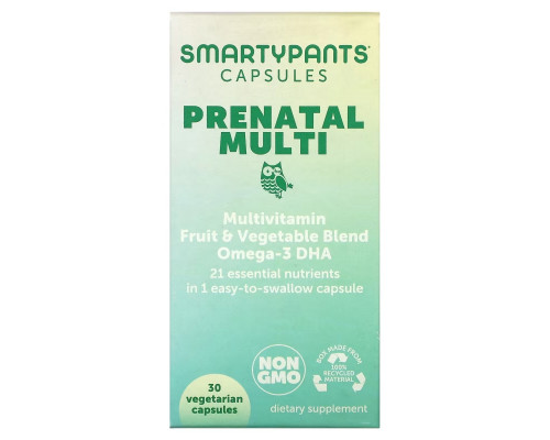 SmartyPants, Prenatal Multi, 30 вегетарианских капсул SmartyPants, Prenatal Multi, 30 вегетарианских капсул