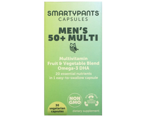 SmartyPants, Men's 50+ Multi, 30 Vegetarian Capsules SmartyPants, Men's 50+ Multi, 30 Vegetarian Capsules