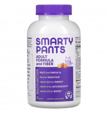 SmartyPants Комплекс мультивитаминов для взрослых + Клетчатка + Омега 3 + Витамин D 180 Вкусных Жевательных Мармеладок