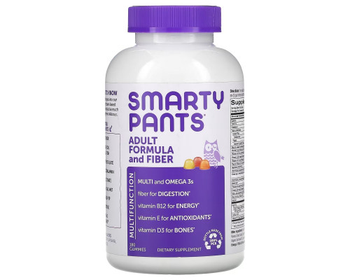 SmartyPants Комплекс мультивитаминов для взрослых + Клетчатка + Омега 3 + Витамин D 180 Вкусных Жевательных Мармеладок SmartyPants Комплекс мультивитаминов для взрослых + Клетчатка + Омега 3 + Витамин D 180 Вкусных Жевательных Мармеладок