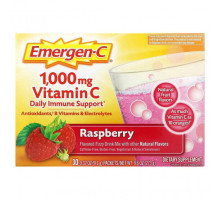 От гриппа и простуды Emergen-C, Витамин C, смесь ароматизированных газированных напитков, малина, 1000 мг, 30 пакетиков по 9,1 г (0,32 унции)