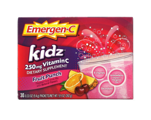 Emergen-C, для детей, фруктовый пунш, 30 пакетиков, 9,7 унций (2,6 гр) Emergen-C, для детей, фруктовый пунш, 30 пакетиков, 9,7 унций (2,6 гр)