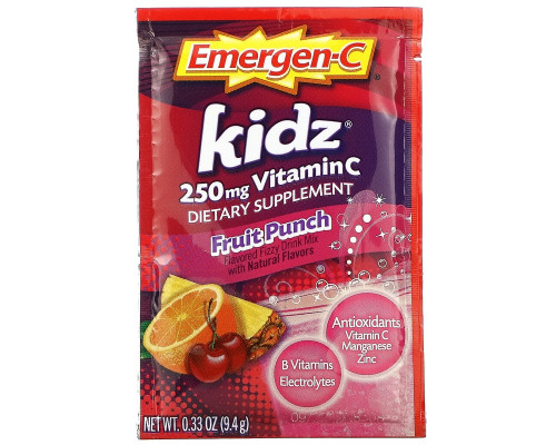 Emergen-C, для детей, фруктовый пунш, 30 пакетиков, 9,7 унций (2,6 гр) Emergen-C, для детей, фруктовый пунш, 30 пакетиков, 9,7 унций (2,6 гр)