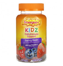 Витамин C Emergen-C, Kidz, ежедневная поддержка иммунитета, Berry Bash, 250 мг, 44 жевательные таблетки