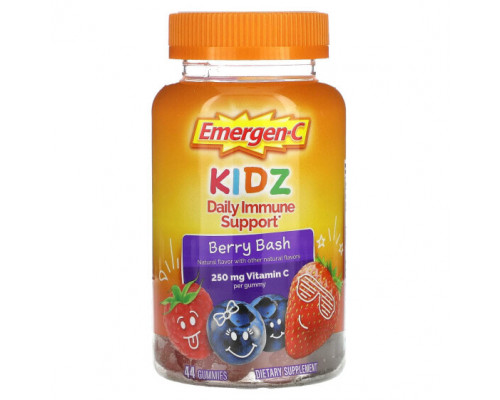 Витамин C Emergen-C, Kidz, ежедневная поддержка иммунитета, Berry Bash, 250 мг, 44 жевательные таблетки Витамин C Emergen-C, Kidz, ежедневная поддержка иммунитета, Berry Bash, 250 мг, 44 жевательные таблетки