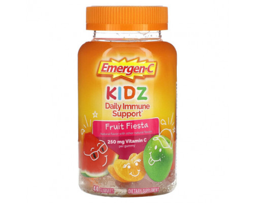 Детское здоровье Emergen-C, Ежедневная поддержка иммунитета для детей, Fruit Fiesta, 44 жевательные мармеладки Детское здоровье Emergen-C, Ежедневная поддержка иммунитета для детей, Fruit Fiesta, 44 жевательные мармеладки