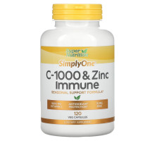 Super Nutrition, C-1000 & Zinc Immune, 120 Veg Capsules