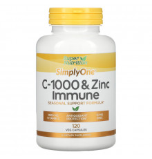 Super Nutrition, C-1000 & Zinc Immune, 120 Veg Capsules