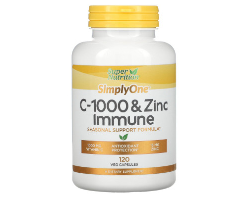 Super Nutrition, C-1000 & Zinc Immune, 120 Veg Capsules Super Nutrition, C-1000 & Zinc Immune, 120 Veg Capsules