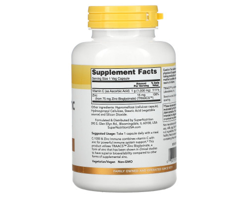 Super Nutrition, C-1000 & Zinc Immune, 120 Veg Capsules Super Nutrition, C-1000 & Zinc Immune, 120 Veg Capsules