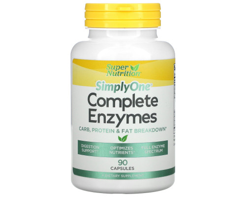 Super Nutrition, Simply One, Complete Enzymes, 90 Capsules Super Nutrition, Simply One, Complete Enzymes, 90 Capsules