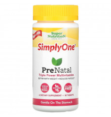 Super Nutrition, SimplyOne, PreNatal, Triple Power Multivitamins, 30 Tablets