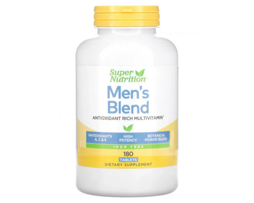 Мужское здоровье Men's Blend, Antioxidant-Rich Multivitamin Plus Whole Food Power Blend, Iron Free, 180 Tablets Мужское здоровье Men's Blend, Antioxidant-Rich Multivitamin Plus Whole Food Power Blend, Iron Free, 180 Tablets