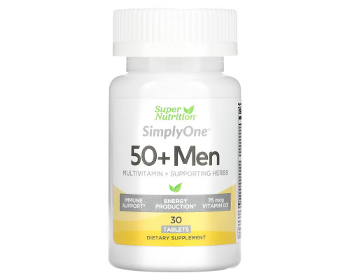Super Nutrition, SimplyOne, Men’s 50+ Multivitamin with Supporting Herbs, 30 Tablets Super Nutrition, SimplyOne, Men’s 50+ Multivitamin with Supporting Herbs, 30 Tablets